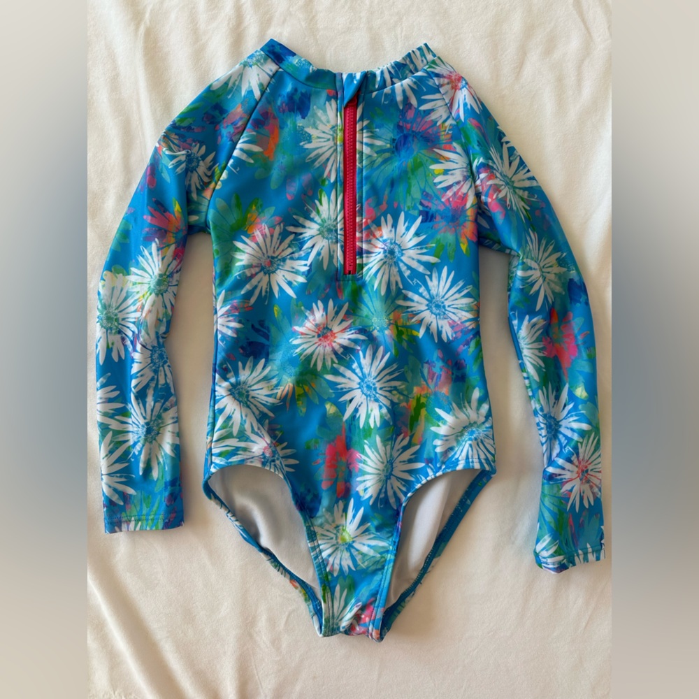 Cat and Jack, Girls Long Sleeve One Piece Swimsuit, Size XS (4/5)